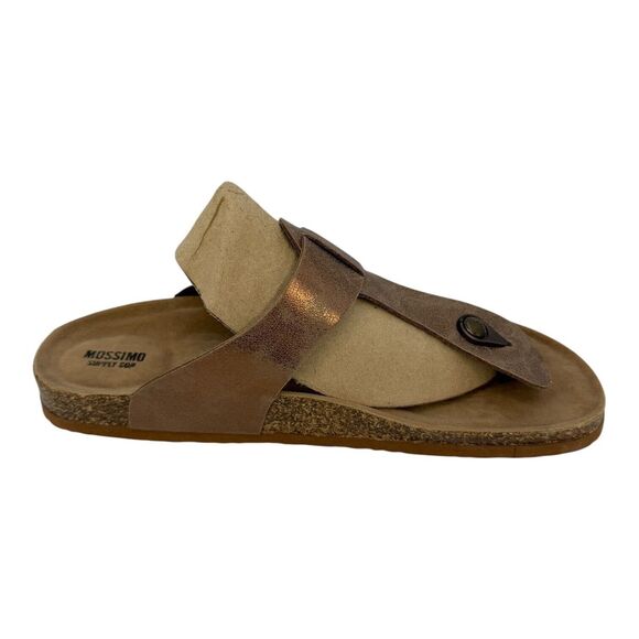 Mossimo Supply Co Knotted Flat Suede Beige Tan Brown Sandal Size 10 - Picture 2 of 5